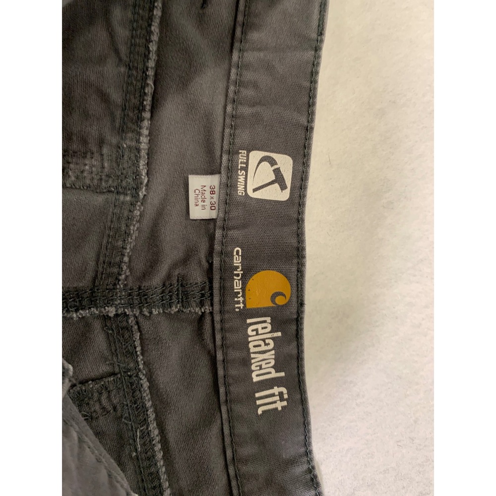 Carhartt Mens Relaxed Fit Cargo Pants Dark Gray Articulated‎ Knee 34x28 Workwear - Picture 10 of 10